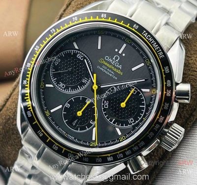 TW Factory Replica Omega Speedmaster 7750 Watch Black and Yellow watches
