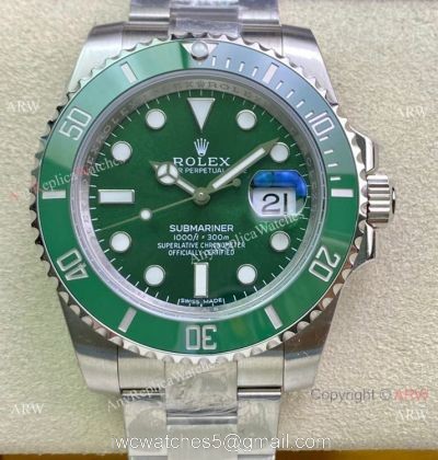 Grade AAA Copy Rolex Submariner Hulk Date 40mm JVS Swiss 3135 Watch watches