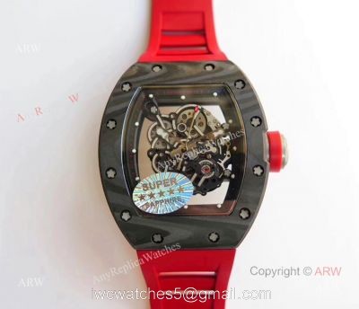 KV Factory Best Replica Swiss Richard Mille Carbon Fiber Skeleton Watches RM055 watches