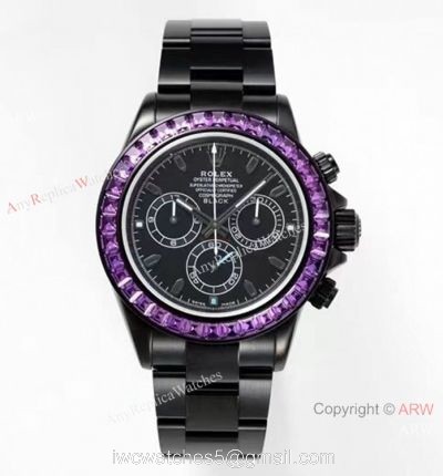 NEW! Noob Factory 4130 Rolex Daytona Blaken &8216;Black Venom 40 Watch Pink Diamond DLC Case watches