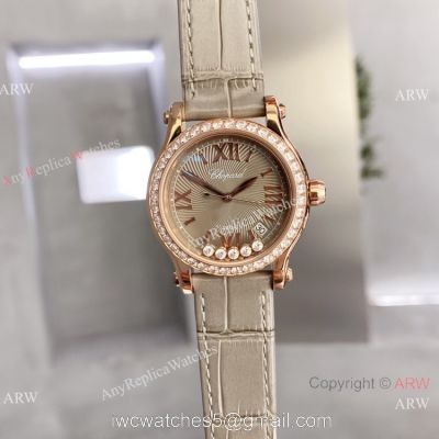 Knockoff Chopard Happy Sport Watch Rhodium Grey Rose Gold quartz watches