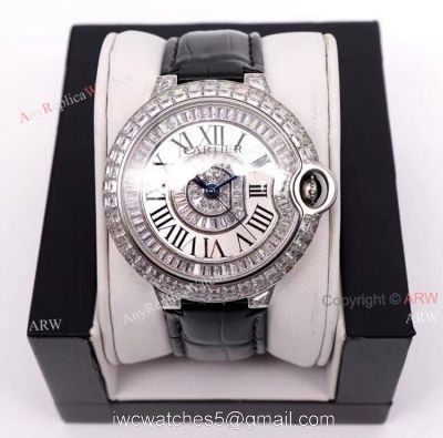 Diamond Cartier Ballon Bleu Watch 42mm High Quality Replica watches
