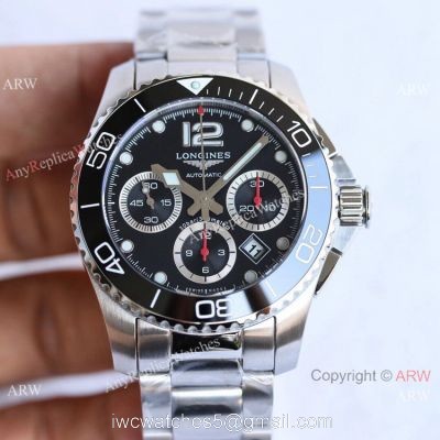 Swiss Replica Longines Hydroconquest 7750 TWF Ss Black Dial Watch 41mm watches