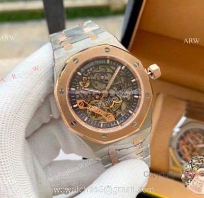 Replica Audemars Piguet Skeleton Royal Oak Watches Two Tone Rose Gold watches