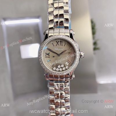 Knockoff Chopard Happy Sport quartz Watch Rhodium Grey Stainless Steel watches