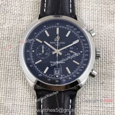 Clone Breitling Transocean Watch Black Chronograph Leather Strap watches