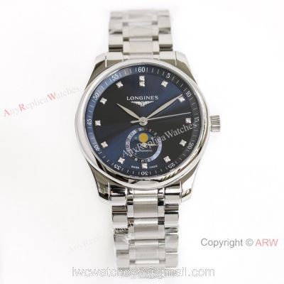 (GF) Swiss Grade Longines Master Moon phase Watch L899.5 Movement Blue Face watches