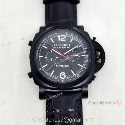 New Faux Panerai Luminor Flyback PAM01298 44mm Blacksteel watches