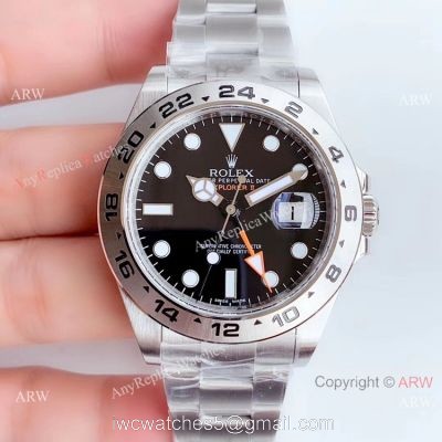 Noob Factory V7 Swiss 3186 Replica Rolex Explorer II 42mm Watch Black Dial watches