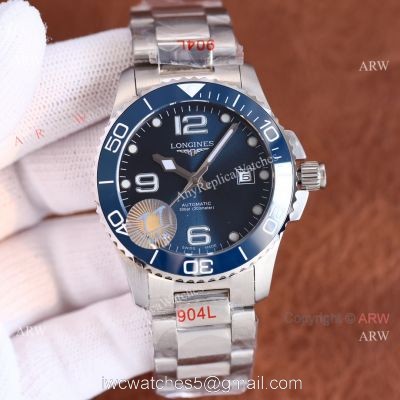 Top Replica Longines Hydroconquest 41mm Blue Face 904L Stainless Steel Watch For Men watches