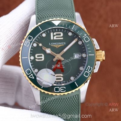 Best Replica Longines Hydroconquest 2-Tone Green Ceramic Watch 41mm watches