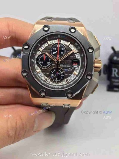 Swiss Audemars Piguet Michael Schumacher Royal Oak Offshore Black Leather Band Watch watches