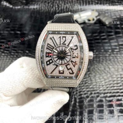 Franck Muller Vanguard Yachting V45 SC DT SS Diamond Watch New Replica watches