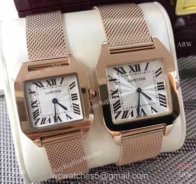 Cartier Santos Dumont Rose Gold Silver Dial Watch Cartier Lover watch watches