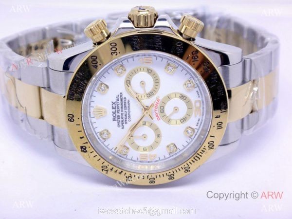 High Quality Daytona 2-Tone White Face Diamond Watch High Quality Daytona 2-Tone White Face Diamond Watch