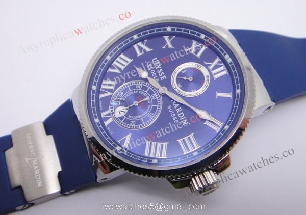 Ulysse Nardin Marine Blue Seal SS Blue Rubber Replica Watch Ulysse Nardin Marine Blue Seal SS Blue Rubber Replica Watch