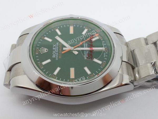 Replica Rolex Milgauss Watch SS w/ Green Crystal Men Watch 40MM Replica Rolex Milgauss Watch SS w/ Green Crystal Men Watch 40MM