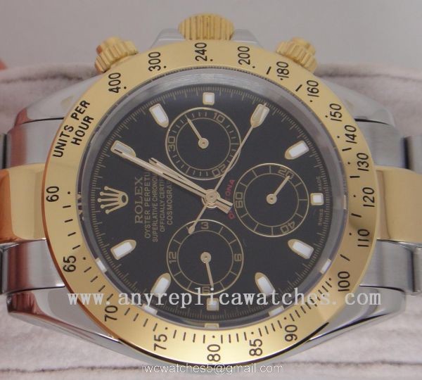 High Quality Rolex Daytona Watch 2-Tone Black Face 40mm High Quality Rolex Daytona Watch 2-Tone Black Face 40mm