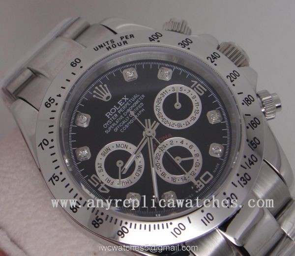 Rolex Daytona Black Face Diamond Markers Mens Clone Watch Rolex Daytona Black Face Diamond Markers Mens Clone Watch