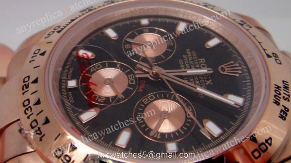 Rolex Rose Gold Daytona Black Face / 40mm Replica Watch Rolex Rose Gold Daytona Black Face / 40mm Replica Watch