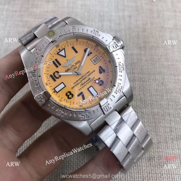 NEW Style Replica Breitling Avenger II Seawolf Orange Dial Silver Steel Watch NEW Style Replica Breitling Avenger II Seawolf Orange Dial Silver Steel Watch