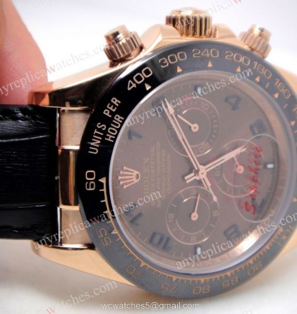 Replica Rolex Daytona Watch Rose Gold Case / Chocolate Dial / Black Ceramic Bezel Replica Rolex Daytona Watch Rose Gold Case / Chocolate Dial / Black Ceramic Bezel