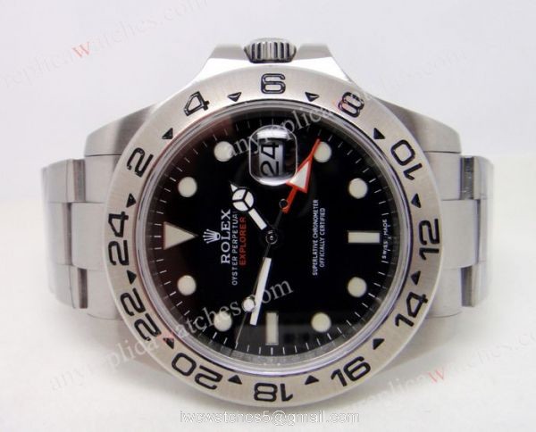 NEW UPGRADED Replica Rolex Explorer II GMT Watch Stainless Steel Black 42mm NEW UPGRADED Replica Rolex Explorer II GMT Watch Stainless Steel Black 42mm