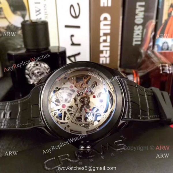 Replica Corum Skeleton Bubble Squelette Watch Black Case Silver Dial Replica Corum Skeleton Bubble Squelette Watch Black Case Silver Dial