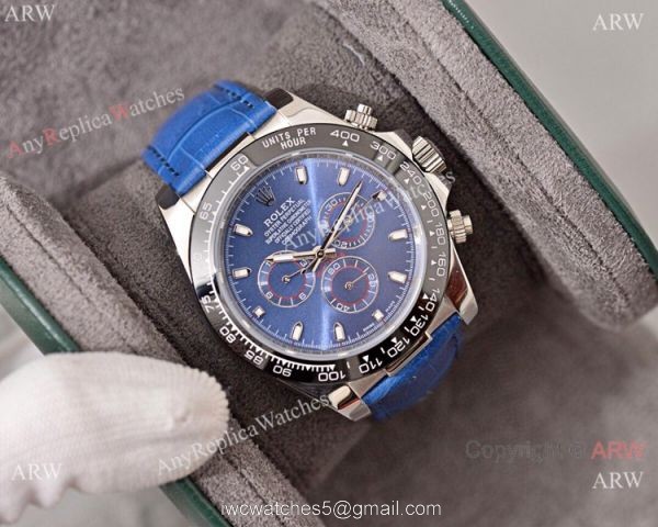 Rolex Daytona Blue Dial Replica Blue Leather Strap Watch Rolex Daytona Blue Dial Replica Blue Leather Strap Watch