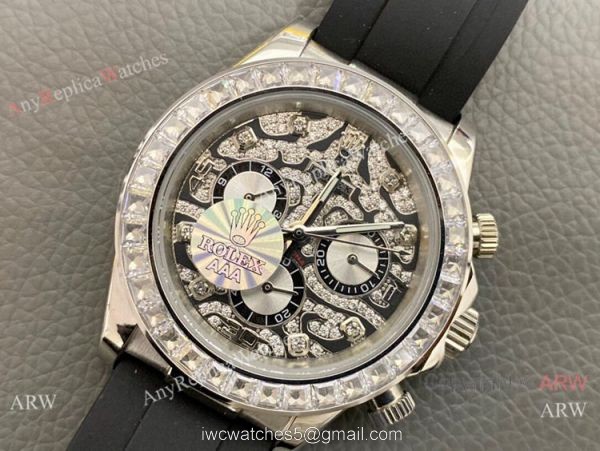 New Rolex Daytona Rubber Strap Replica Watch Stainless Steel Leopard Dial New Rolex Daytona Rubber Strap Replica Watch Stainless Steel Leopard Dial