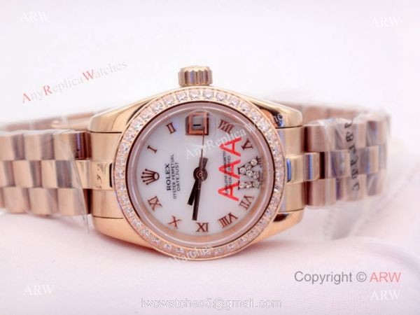 Replica Rolex Diamond Bezel Datejust Rose Gold President Watch 26mm Ladies Replica Rolex Replica Rolex Diamond Bezel Datejust Rose Gold President Watch 26mm Ladies Replica Rolex