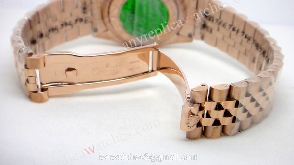 Rose Gold Rolex Datejust Diamond Bezel White Face Watch Rose Gold Rolex Datejust Diamond Bezel White Face Watch