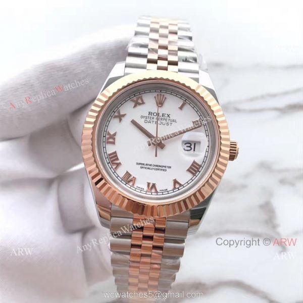 (EW) Replica Rolex Datejust 2 White Roman Dial 2-Tone Rose gold Watch ETA3255 (EW) Replica Rolex Datejust 2 White Roman Dial 2-Tone Rose gold Watch ETA3255