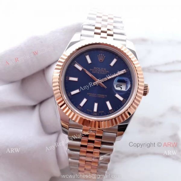 (EW) Blue Dial 2 Tone Rose Gold Rolex Datejust II 41mm ETA3255 Watch (EW) Blue Dial 2 Tone Rose Gold Rolex Datejust II 41mm ETA3255 Watch