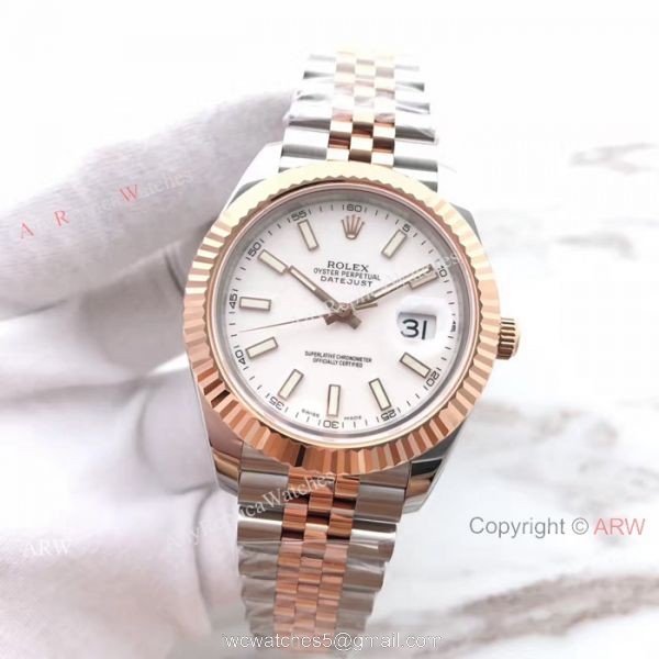 (EW) Replica Rolex Datejust 2 41mm White Dial Fluted Bezel Watch ETA3255 (EW) Replica Rolex Datejust 2 41mm White Dial Fluted Bezel Watch ETA3255