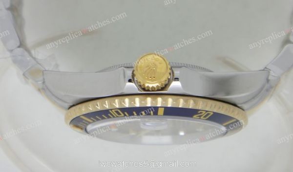 Swiss Eta 2836 /Rolex Submariner 2-Tone Blue Bezel Mens Watch -Classic Model Swiss Eta 2836 /Rolex Submariner 2-Tone Blue Bezel Mens Watch -Classic Model
