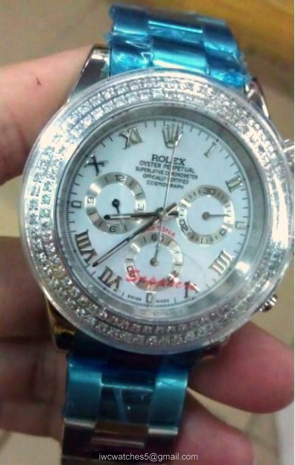 Replica SS Daytona White Roman Face / Diamond Bezel Replica SS Daytona White Roman Face / Diamond Bezel