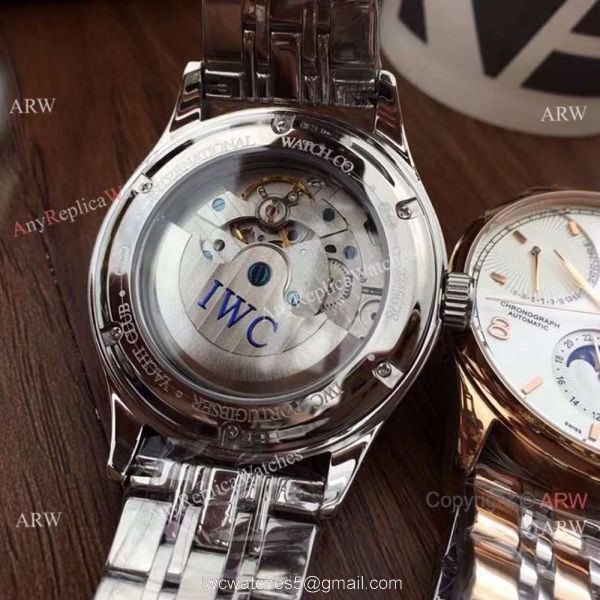 Replica IWC Portuguese Black Face Watch Two Tone Rose Gold Moonphase Replica IWC Portuguese Black Face Watch Two Tone Rose Gold Moonphase