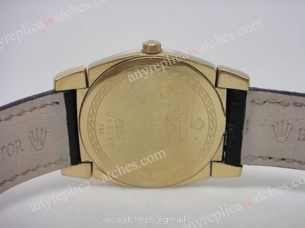 Top Quality Rolex Cellini Watch Gold Face Black Leather Top Quality Rolex Cellini Watch Gold Face Black Leather
