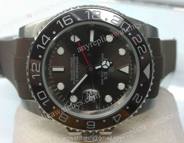 Copy Rolex GMT-Master II Brown Rubber Strap Replica Watch Copy Rolex GMT-Master II Brown Rubber Strap Replica Watch