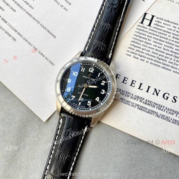 Vintage Style Breitling Premier Automatic Watch Black Dial Vintage Style Breitling Premier Automatic Watch Black Dial