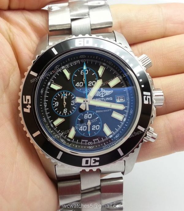 New Modle Breitling Superocean Chronograph SS Black Men Watch New Modle Breitling Superocean Chronograph SS Black Men Watch