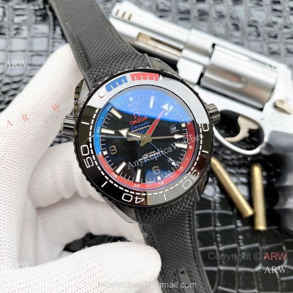 Faux Omega Seamaster Planet Ocean GMT Watches Blue Case Faux Omega Seamaster Planet Ocean GMT Watches Blue Case