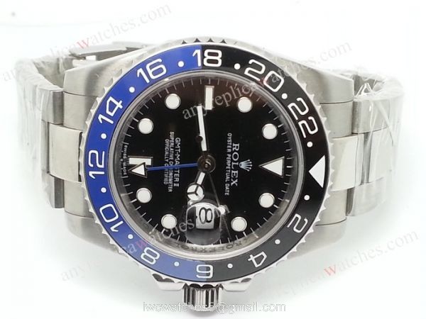 Replica Rolex Batman GMT-Master II SS Blue &038; Black Ceramic Bezel Watch 40mm Replica Rolex Batman GMT-Master II SS Blue &038; Black Ceramic Bezel Watch 40mm