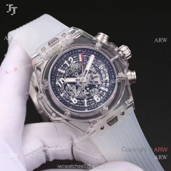 2018 Baselworld Hublot Unico Sapphire Replica White Rubber All Transparent Case Hublot Big Bang Watch 2018 Baselworld Hublot Unico Sapphire Replica White Rubber All Transparent Case Hublot Big Bang Watch