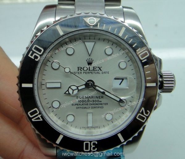 High Quality Replica Special Rolex Submariner Silver Dial / White Ceramic Bezel Men Watch High Quality Replica Special Rolex Submariner Silver Dial / White Ceramic Bezel Men Watch
