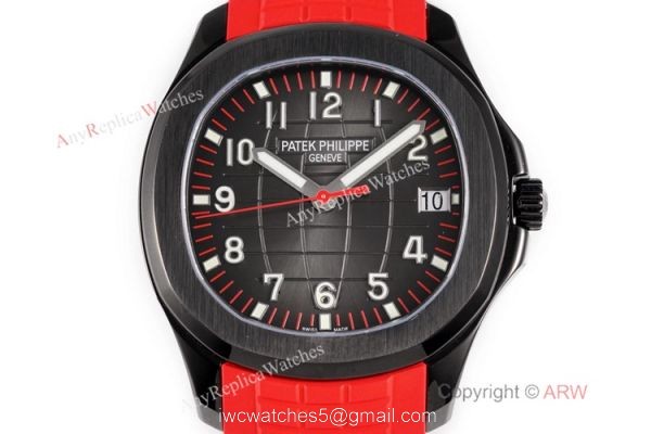 Swiss 1:1 Copy Patek Philippe Aquanaut Cal324 Watch Carbon Case Red Rubber Strap Swiss 1:1 Copy Patek Philippe Aquanaut Cal324 Watch Carbon Case Red Rubber Strap
