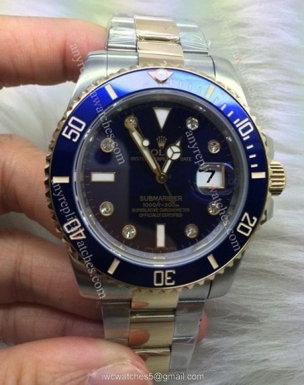 NEW UPGRADED Rolex Submariner Watch 2-Tone Blue Diamond Ceramic Bezel NEW UPGRADED Rolex Submariner Watch 2-Tone Blue Diamond Ceramic Bezel