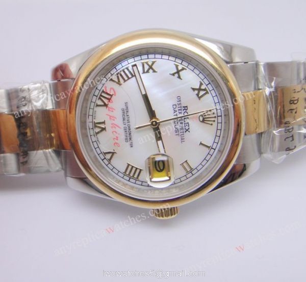 Fake Rolex Datejust Watch 2-Tone Oyster Roman Markers Men Watch Fake Rolex Datejust Watch 2-Tone Oyster Roman Markers Men Watch