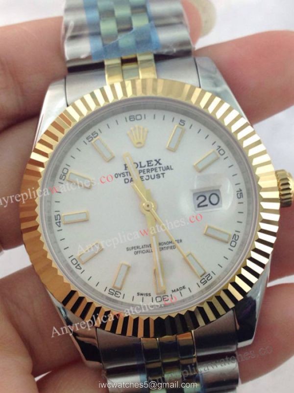 Two Tone Rolex Jubilee Band Datejust II Mens Watch White Face Two Tone Rolex Jubilee Band Datejust II Mens Watch White Face